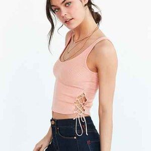 UO Project Social T Side-Tie Tank in Peachy-pink